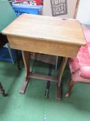 Vintage single school desk with lifting lid. Estimate £20-40.