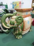 Ceramic elephant ornament or seat. Estimate £20-30.