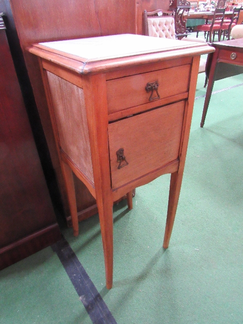 French pot cupboard with marble top & inside, 39cms x 39cms x 85cms. Estimate £20-30. - Image 2 of 3