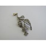 Victorian old cut diamond leaf pendant, length 5.5mm, weight 3.8gms. Estimate £800-1,000.