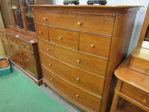 Cherry wood bow front chest of 7 graduated drawers by Willis & Gambier, 120cms x 54cms x 116cms. - Image 3 of 3