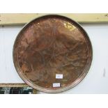 Large copper circular tray. Estimate £20-25