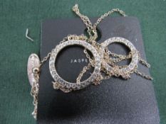 Jasper Conran silver plated necklace set on display card. Estimate £10-20