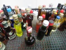 Tray of various miniature bottles of alcohol. Estimate £20-30