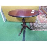 2 mahogany oval top pedestal occasional tables. Estimate £10-20
