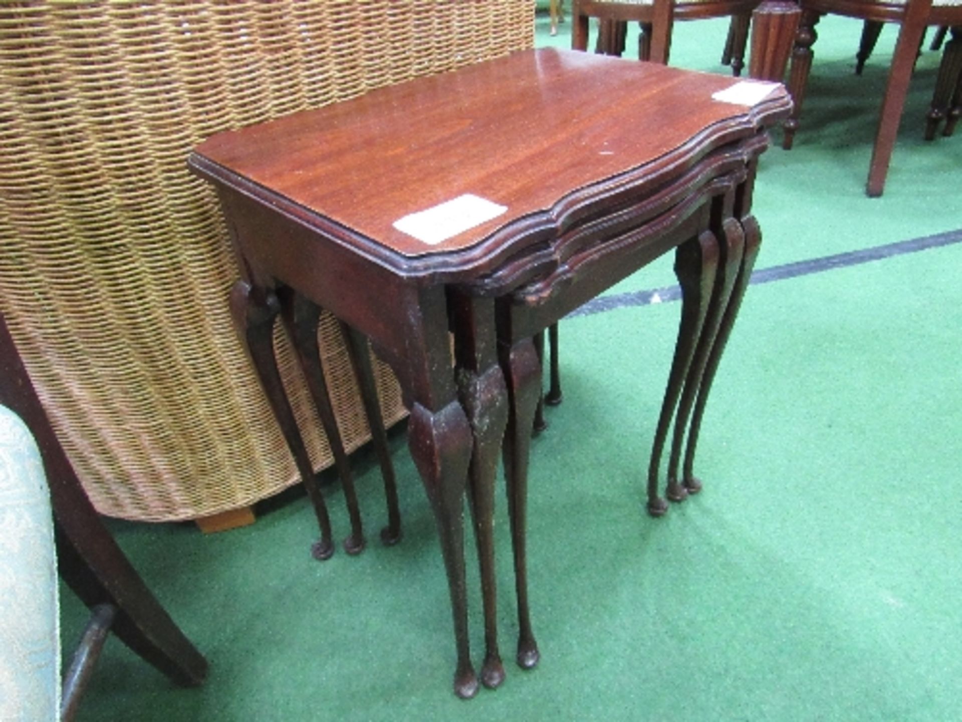 Set of 3 mahogany side tables. Estimate £10-20 - Image 3 of 3