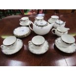 Wedgwood Chartley tea set: 6 cups & saucers, side plates, sugar bowl, milk jug & teapot. Estimate £