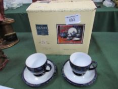 Denby Baroque blue pottery 18 piece tea set, boxed. Estimate £30-50