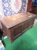 Oak panel chest, 116cms x 50cms x 60cms. Estimate £70-100