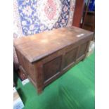 Oak panel chest, 116cms x 50cms x 60cms. Estimate £70-100