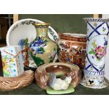 7 various pieces of ceramic ware including hand painted. Estimate £20-30
