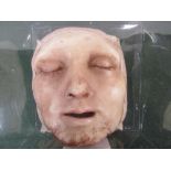 French anatomical wax death mask of a blind man with beard. Estimate £140-180