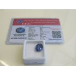 Natural oval cut tanzanite, weight 8.00 carat, with certificate. Estimate £50-70.