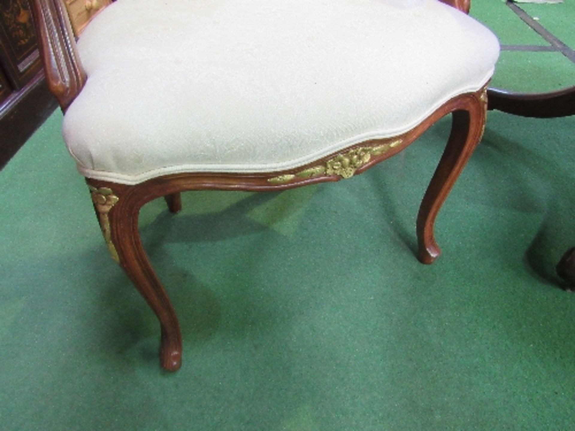 2 French-style upholstered open armchairs. Estimate £20-30 - Image 3 of 3