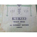 78rpm children's records: Kid Kord record album of Nursery Rhymes, 4 double sided 8inch picture disc