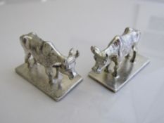 2 Biel of Israel silver cows. Estimate £40-60