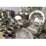 Large collection of silver plated ware & pewter. Estimate £20-30