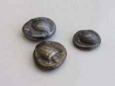 3 Aegine silver Stater - sea turtle ancient coins circa 500BC, struck 510-485BC. Estimate £600-800