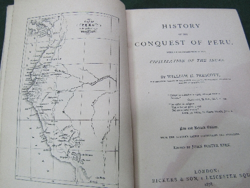 History of The Conquest of Peru Civilisation of the Incas, by William H Prescott, 1878 with engraved - Image 2 of 2