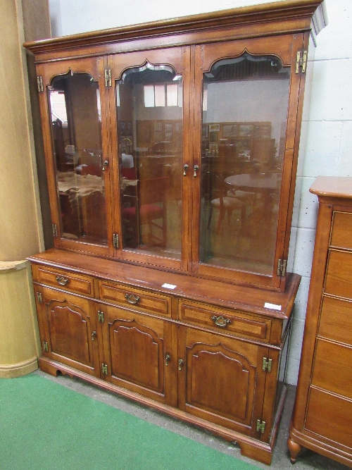 Cherry wood sideboard with glazed book shelves above, by Simpson of Norwich, 150cms x 48cms x - Image 2 of 5