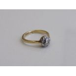 18ct gold cluster ring, size M, weight 2.2gms. Estimate £150-200