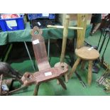 2x 3-legged stools & a washing dolly. Estimate £20-30