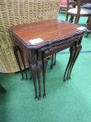 Set of 3 mahogany side tables. Estimate £10-20
