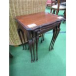 Set of 3 mahogany side tables. Estimate £10-20