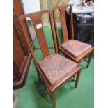 Set of 6 oak dining chairs. Estimate £20-30