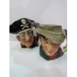 Royal Doulton character jugs: Long John Silver & The Poacher.