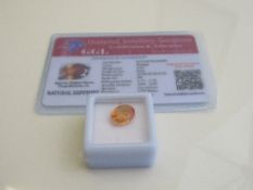 Natural oval cut orange sapphire, weight 5.05 carat, with certificate. Estimate £50-70