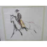 Framed & glazed print of a Picador by John R Skeaping. Estimate £20-40