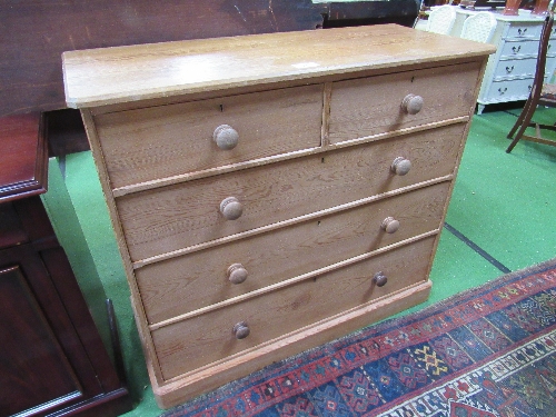 Pine chest of 2 over 3 drawers, 122cms x 50cms x 107cms