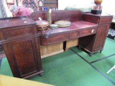 Early 19th century mahogany pedestal sideboard, with cabinets to end & 2 frieze drawers, 246cms x