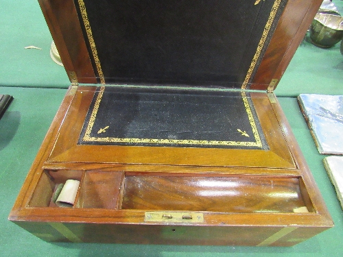 Brass bound mahogany writing slope & a mahogany box of 12 place settings of ornately handled - Image 3 of 4