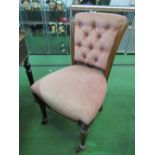 Pink upholstered bedroom chair. Estimate £5-10