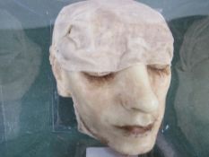 Anatomical wax death mask of a one eared man. Estimate £140-180