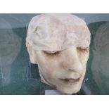 Anatomical wax death mask of a one eared man. Estimate £140-180
