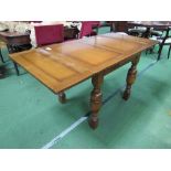 1930's oak draw-leaf table, 136cms (extended) x 76cms x 75cms. Estimate £20-40