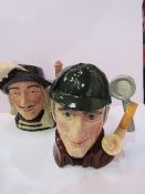 Royal Doulton character jugs: The Sleuth & Aramis.