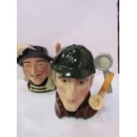 Royal Doulton character jugs: The Sleuth & Aramis.