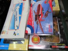 2 Airfix model planes, 7 Corgi model