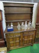 Oak Ercol-style dresser with 2 frieze drawers & cupboard under, 120cms x 46cms x 177cms. Estimate £