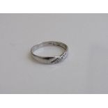 9ct white gold diamond ring, size N, weight 1.4gm. Estimate £30-40