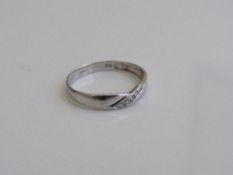 9ct white gold diamond ring, size N, weight 1.4gm. Estimate £30-40