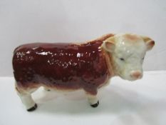 Melba ware Herefordshire bull, height 16cms