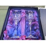 2 boxed sets of crystal wine glasses, Royal Doulton & Henry Marchant. Estimate £20-30