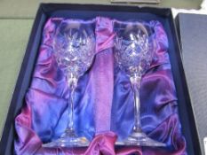 2 boxed sets of crystal wine glasses, Royal Doulton & Henry Marchant. Estimate £20-30