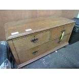 Oak low chest of 2 over 1 drawer. Estimate £20-30