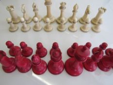 Jaques ivory chess set, 1849. Fine complete turned & carved ivory Staunton chess set with